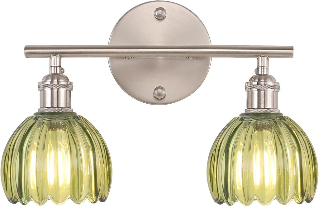 Shenmoyl Bathroom Light Fixtures, 2-Light Vanity Wall Light Over Mirror