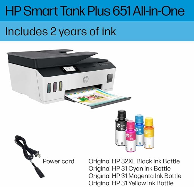 HP Smart Tank Plus 651 Wireless All-in-One Printer, Ink Tank Printer-for-Home