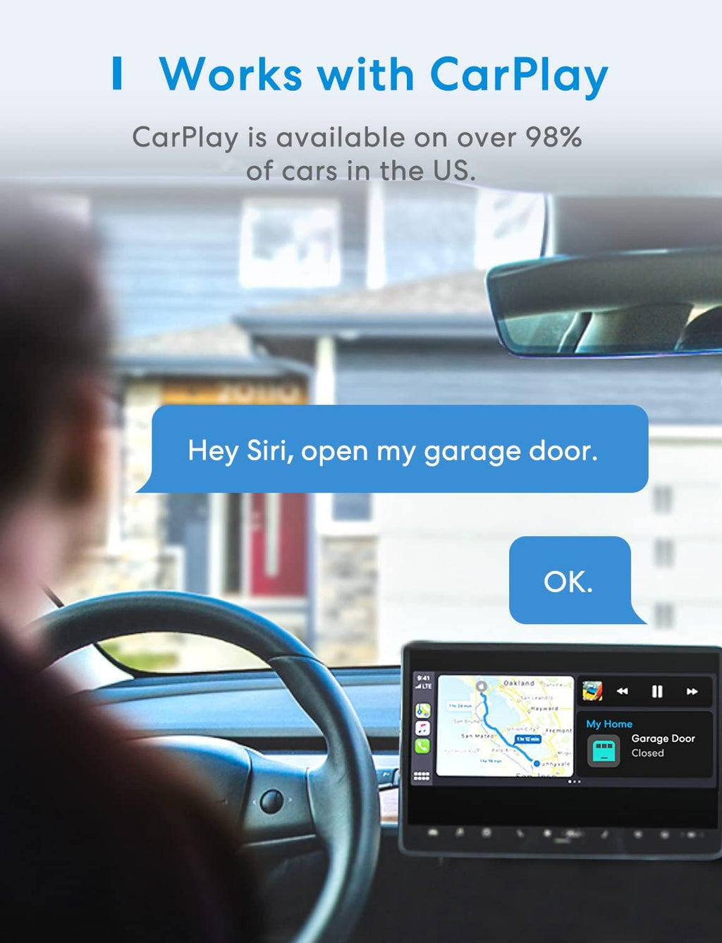 meross smart garage door opener remote with external, close-up detail
