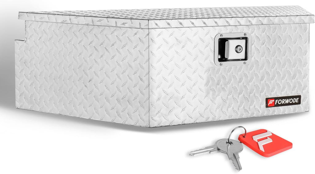 FORWODE 39 Inch Trailer Tongue Tool Box Lockable Aluminum ToolChest Silver