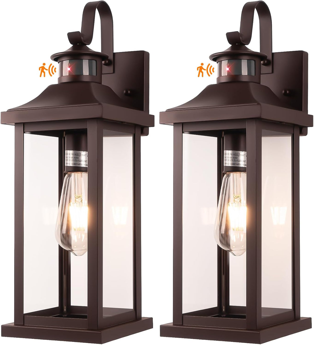 Roravilila Dusk to Dawn Motion Sensor Outdoor Lights Oil Rubbed Bronze 2-Pack
