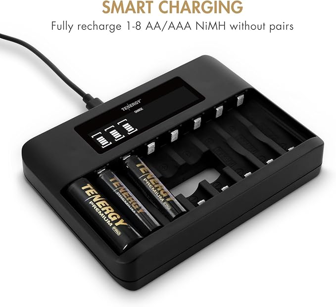 Tenergy TN480U 8-Bay LCD Display Fast Charger (8 Pack)