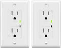 TOPGREENER Decorator Receptacle Outlet w/Surge Protector and Grounding Indicator (2-Pack)