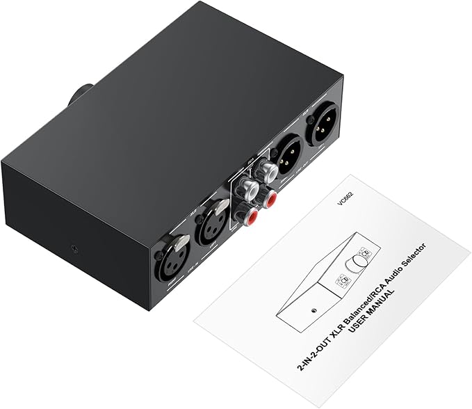 PROZOR 2-IN-2-OUT XLR Balanced/RCA Converter Audio Selector Splitter | Passive