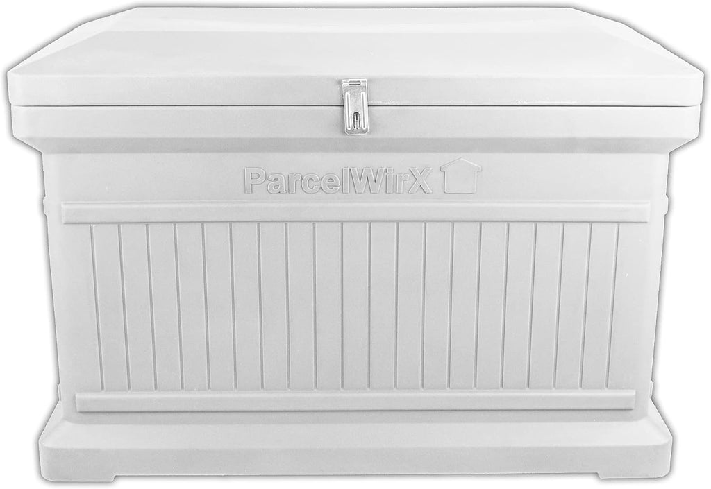 RTS Home Accents ParcelWirx Premium Horizontal Storage Cabinet/Lockable Package Delivery Box with Hinged Lid, Slate Grey