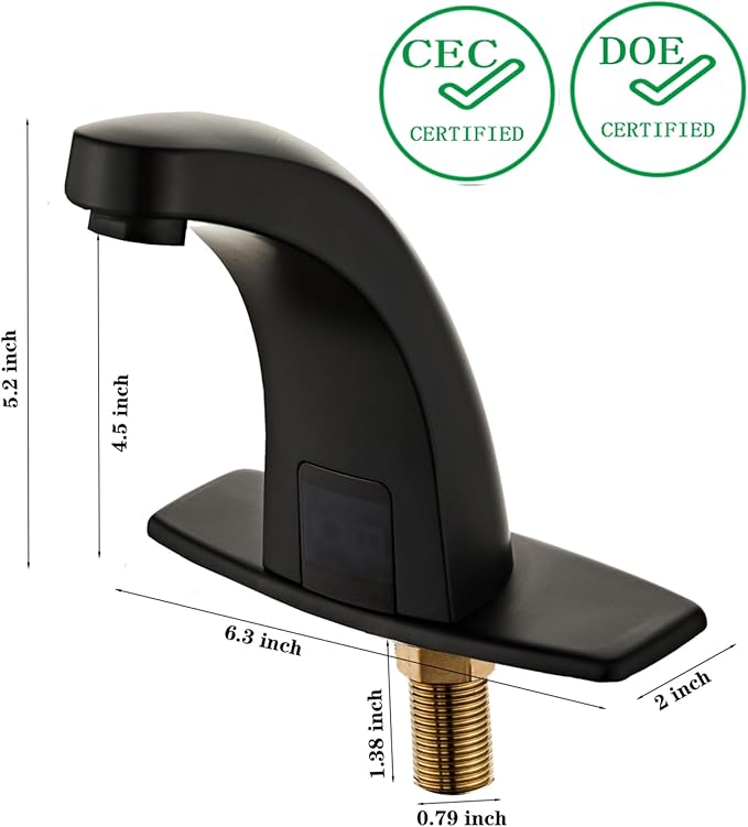 Budget-Friendly Halo Sanitary Touchless Faucet, Matte Black