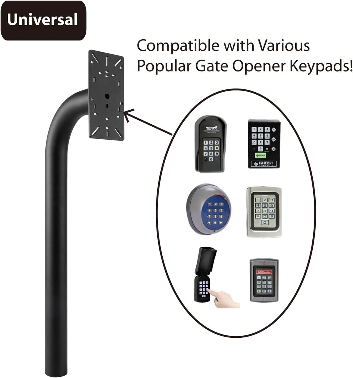 universal heavy duty aluminum 66” height burial gooseneck, side view
