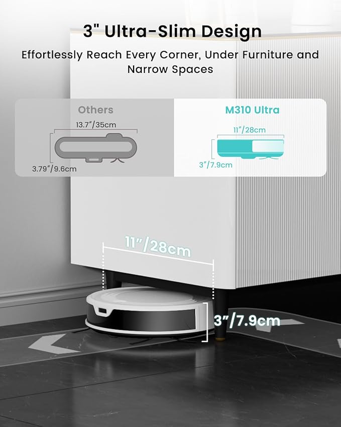 Lefant M310 Ultra Robot Vacuum and Mop, 6000Pa Suction-Slim Robotic Cleaner
