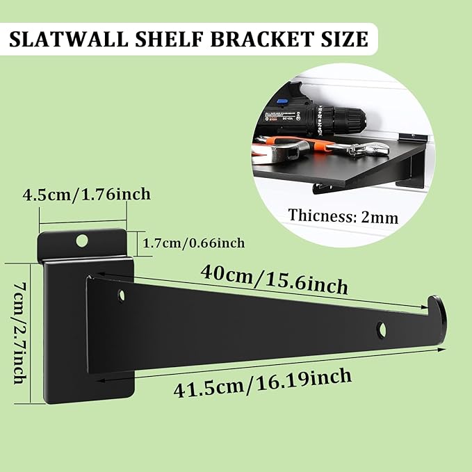 16 Inch Slatwall Shelf Bracket (14 Pack)