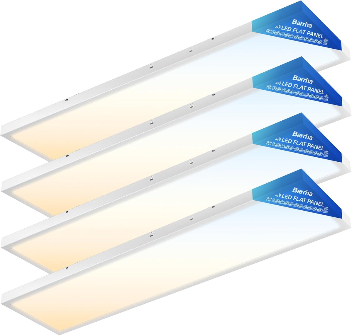 Barrina 1x4 LED Flat Panel Light Surface Mount, 8640LM 72W, 0-10V Dimmable