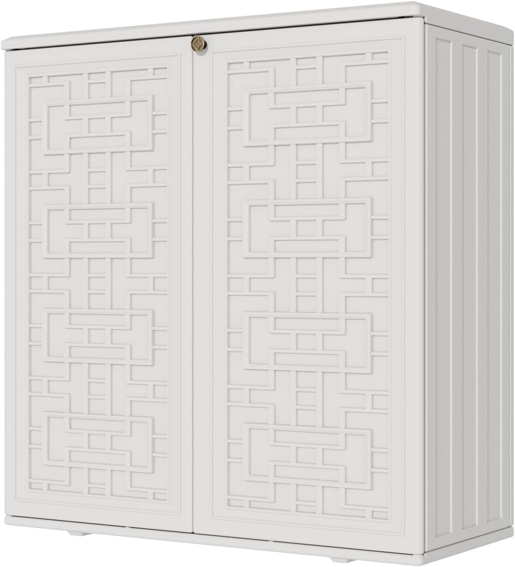 Mrosaa Waterproof Outdoor Storage Cabinet with Shelf,34.3''x15''x36.2''