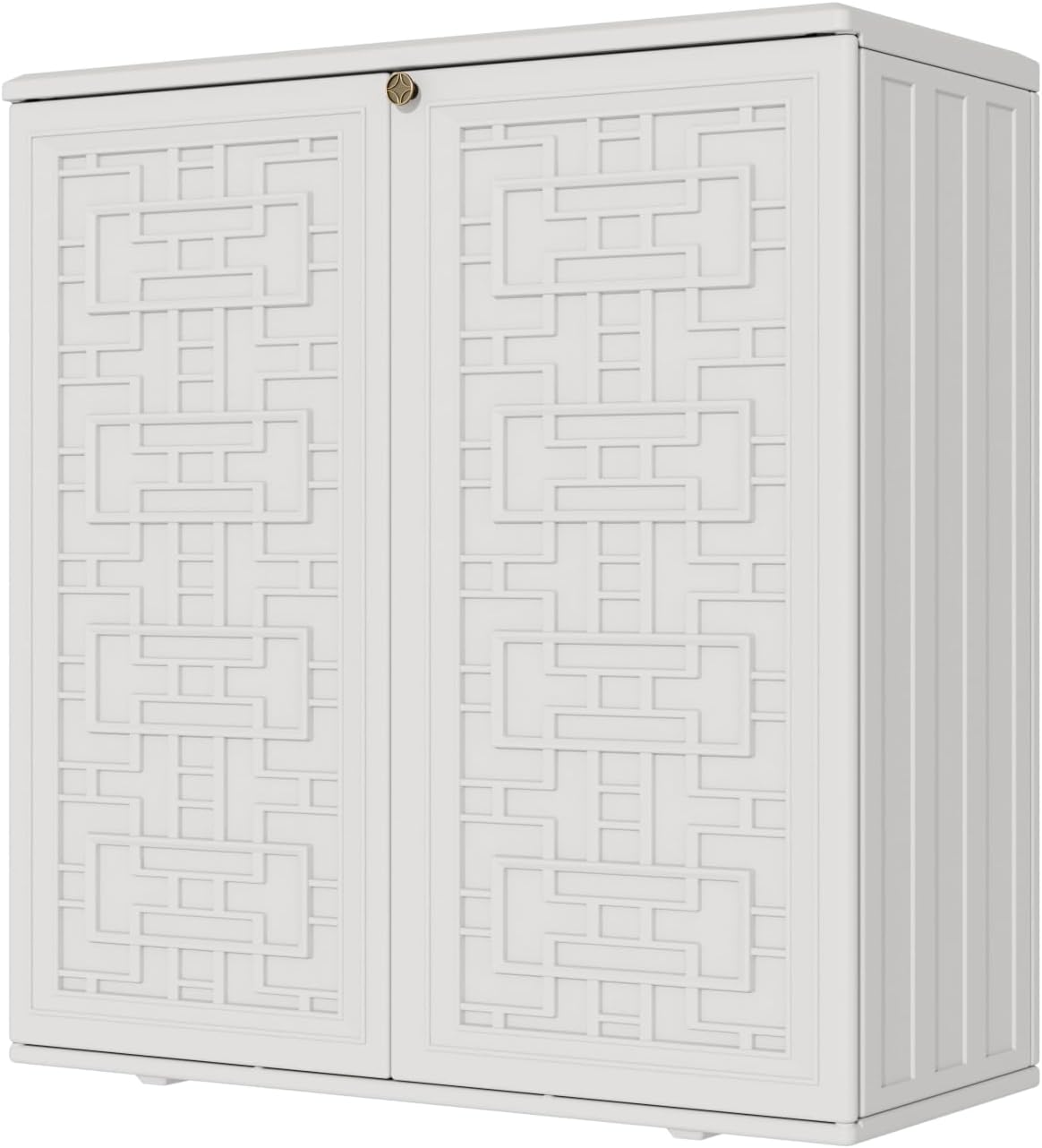 Mrosaa Waterproof Outdoor Storage Cabinet with Shelf,34.3''x15''x36.2''