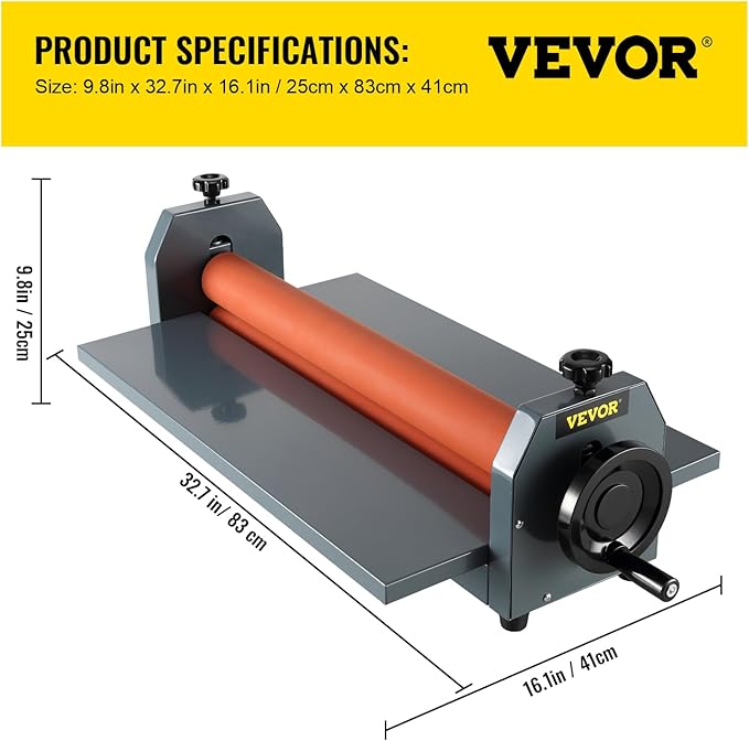 VEVOR Manual Cold Roll Laminator Commercial Professional 25 Inch 1.18"