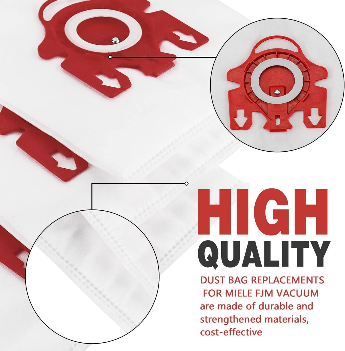3d airclean dust bags replacement (20 pack) showing dimensions