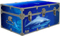 C&N Footlockers Designer Storage Trunks - Animal Themes - 32 x 18 x 13.5 Inches - Durable and Built to Last - Lockable (Sharks)
