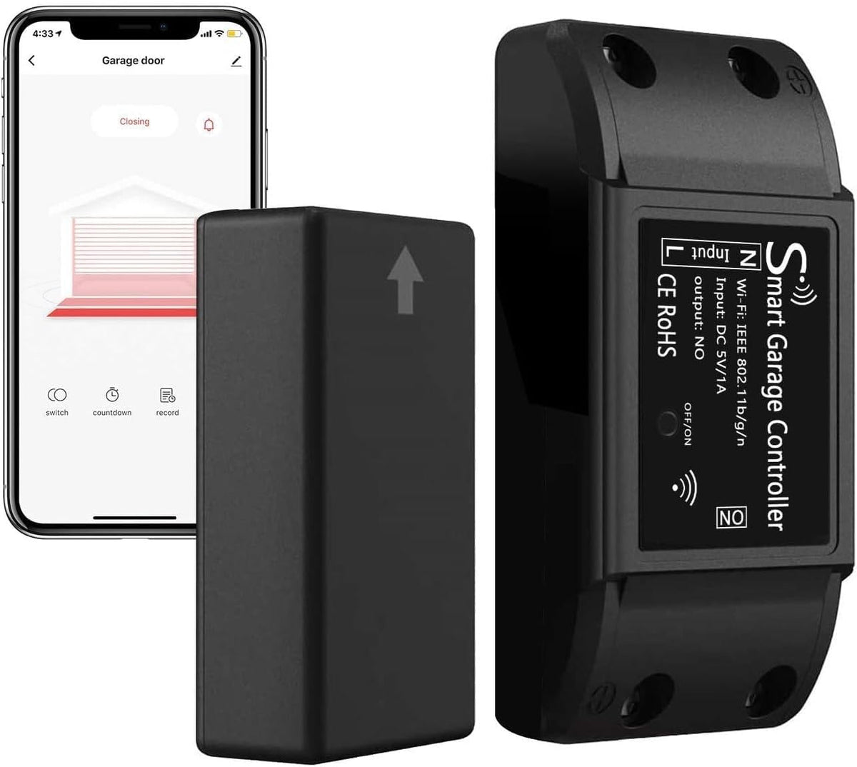 agshome wireless smart wi-fi garage door opener tuya shown in use