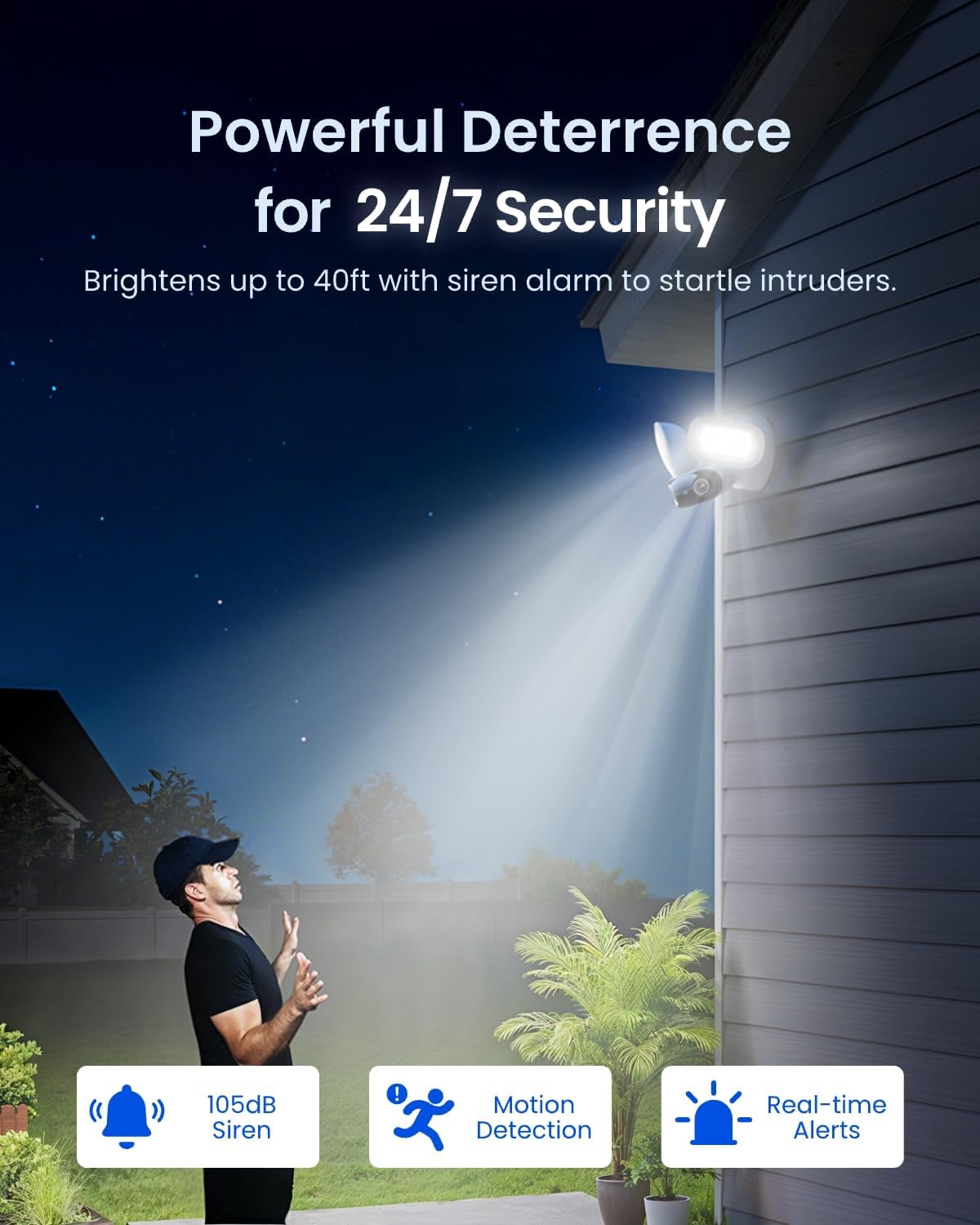 reolink elite floodlight wifi 4k 8mp 180° panoramic on a desk or shelf