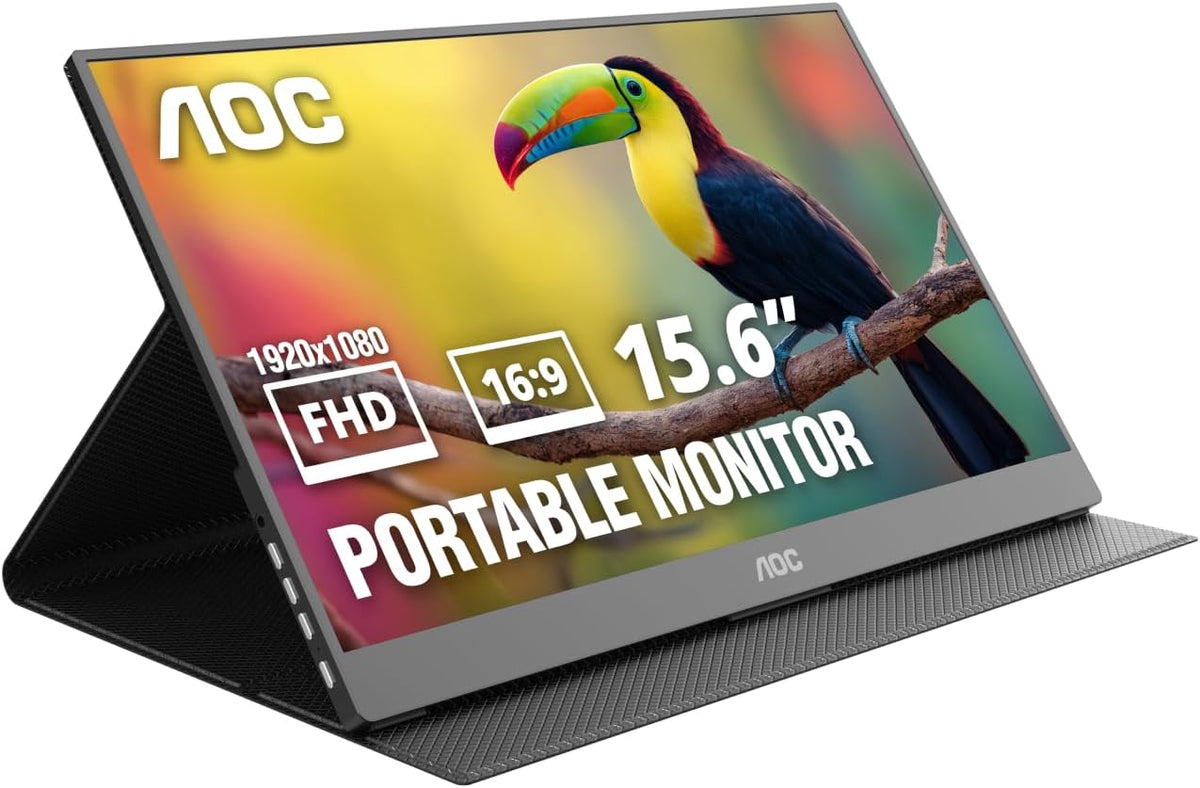 AOC 16T20 Portable Monitor 15.6" FHD 1080p IPS Display, USB-C Portable Laptop