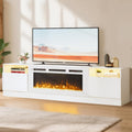 YISUFO 70" TV Stand with 36" Electric Fireplace, Large Modern Media