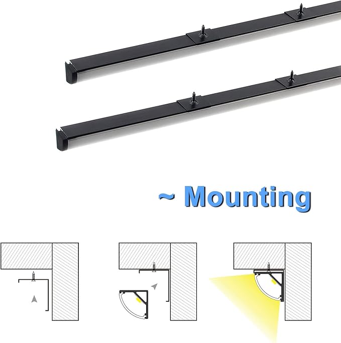 VST 6Pack 3.3 ft Black LED Aluminum Channel