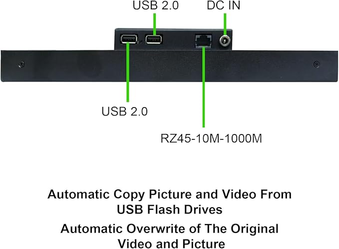 VSDISPLAY 10.3 Inch Touch LCD Monitor 1920x720 IPS Supports USB Flash Drive 2.0