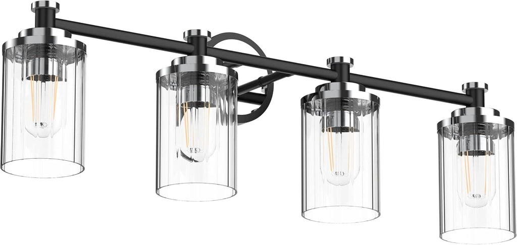 PHIXART Bathroom Lighting Fixtures Black and Chrome Bathroom Vanity Light