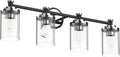 PHIXART Bathroom Lighting Fixtures Black and Chrome Bathroom Vanity Light