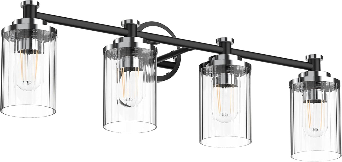 PHIXART Bathroom Lighting Fixtures Black and Chrome Bathroom Vanity Light