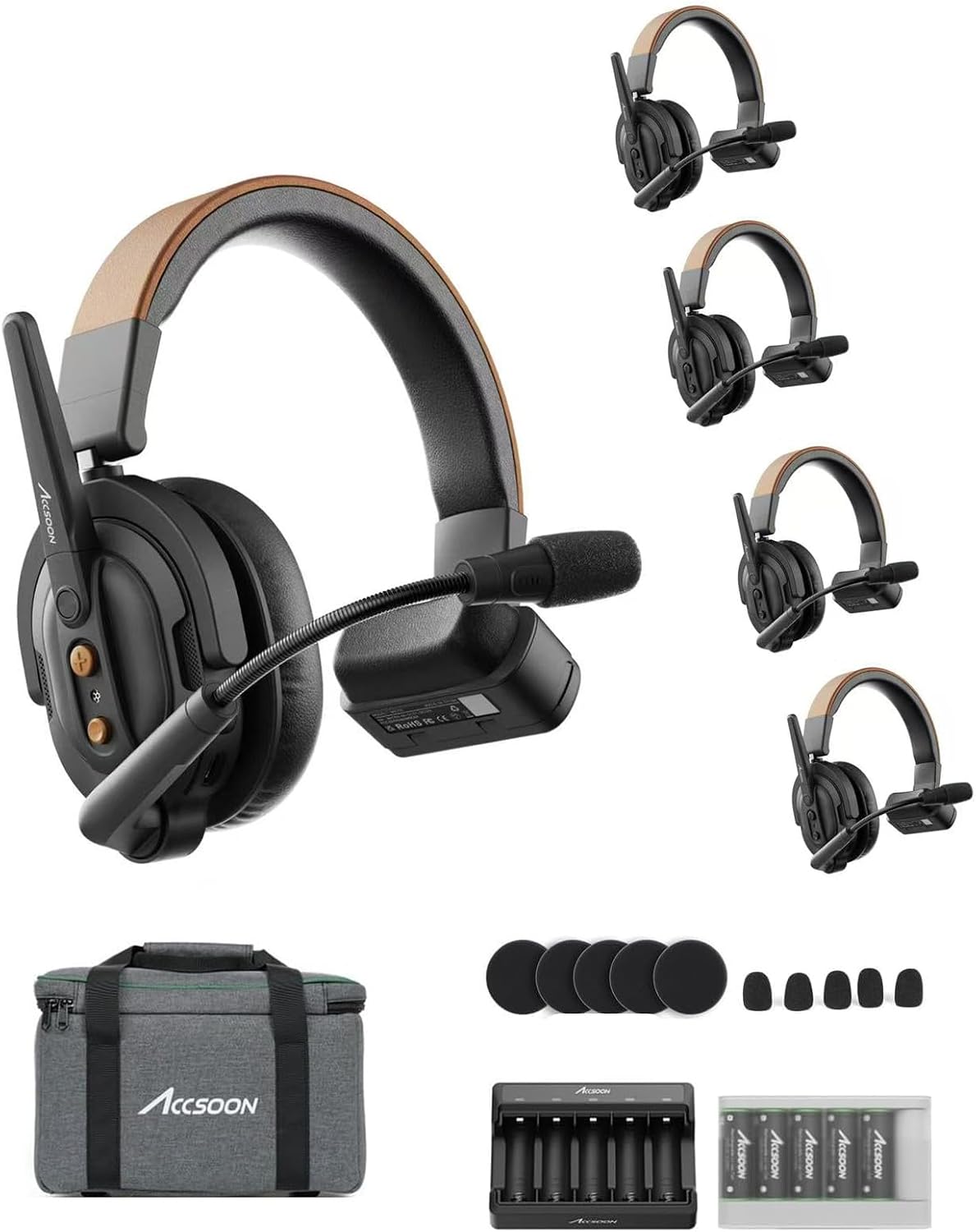 Accsoon Como SE Wireless Headset Intercom System 5-Person Full Duplex 1312ft