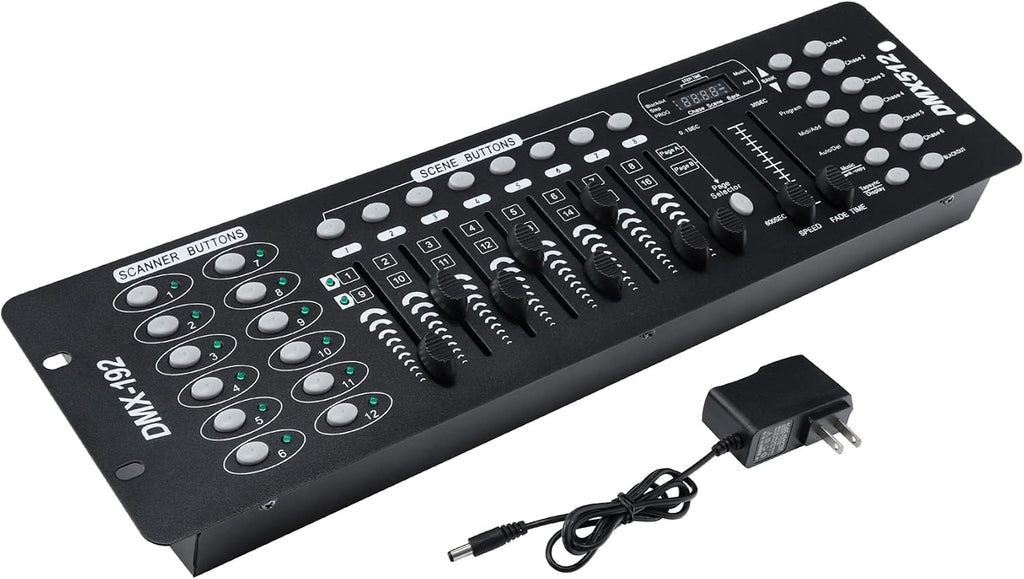 TCFUNDY DMX 512 Controller, 192 Channel DMX Light Controller Stage Lighting