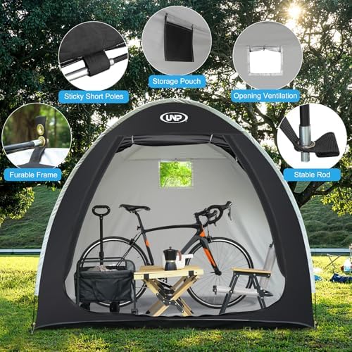 UNP Bike Storage Shed Tent, Waterproof Bike Storage Tent for 1/2/3/4 Bikes