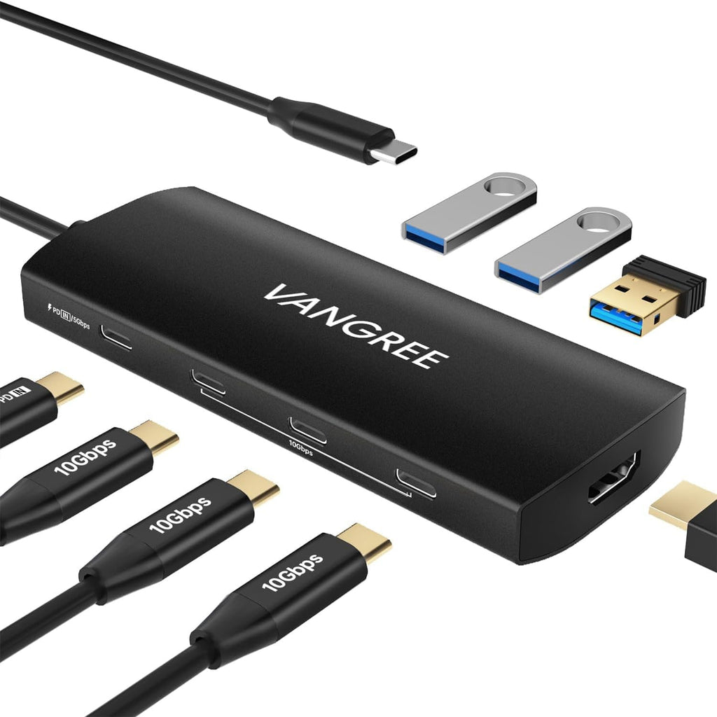 USB C Hub 8 in 1 Multiport Adapter, 3 USB 3.2 Gen 2 Ports
