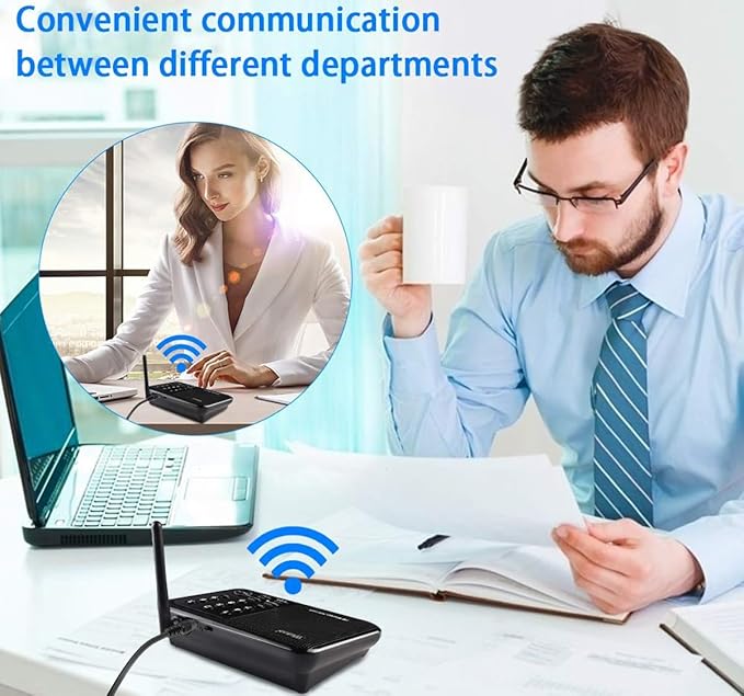 Wuloo Intercoms Wireless for Home 5280 Feet Range 10 Channel 3 Code, Wireless (6 Packs)