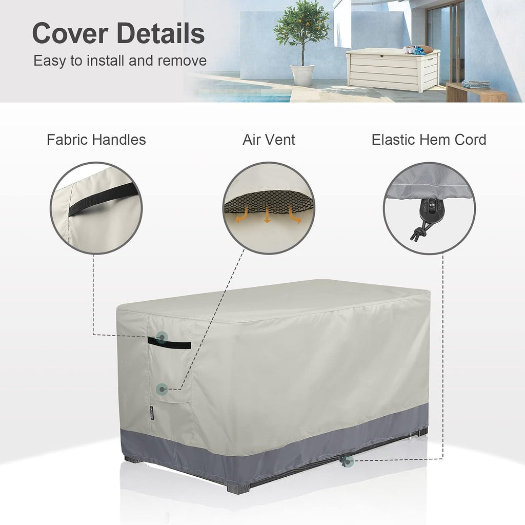 patio deck box cover waterproof, 62l x 30w, side view