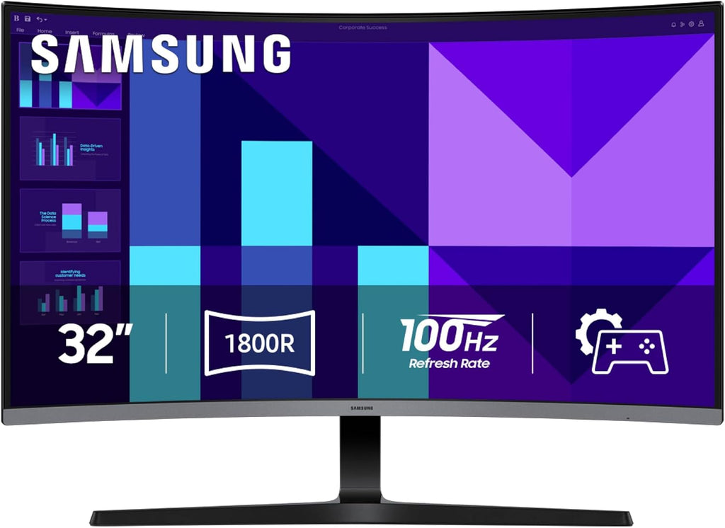 Samsung 32-inch S3 FHD 100Hz Curved Monitor, Game Mode, Eye Saver Mode