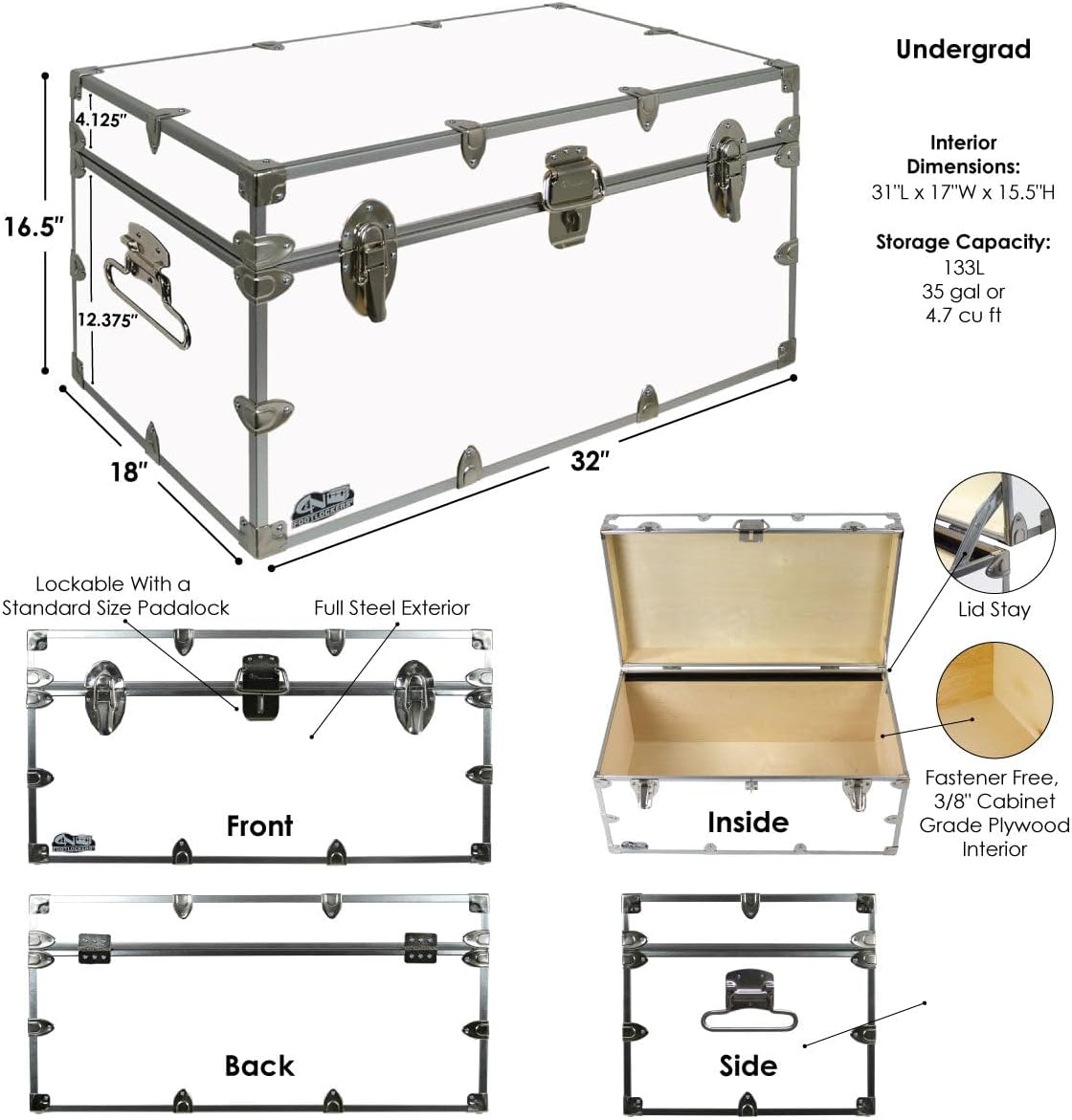 c&n footlockers - large undergrad storage trunk shown in use