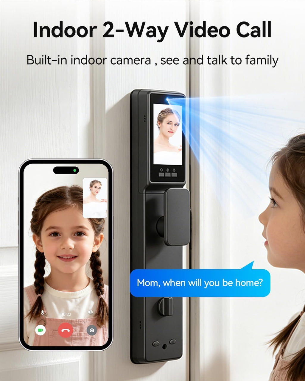 3D Face Recognition Smart Lock with Dual Cameras & Doorbell