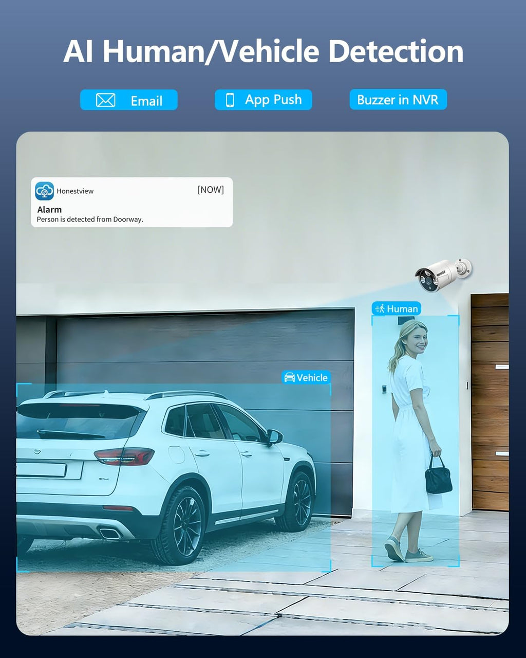 5mp wired poe security camera system for home showing dimensions