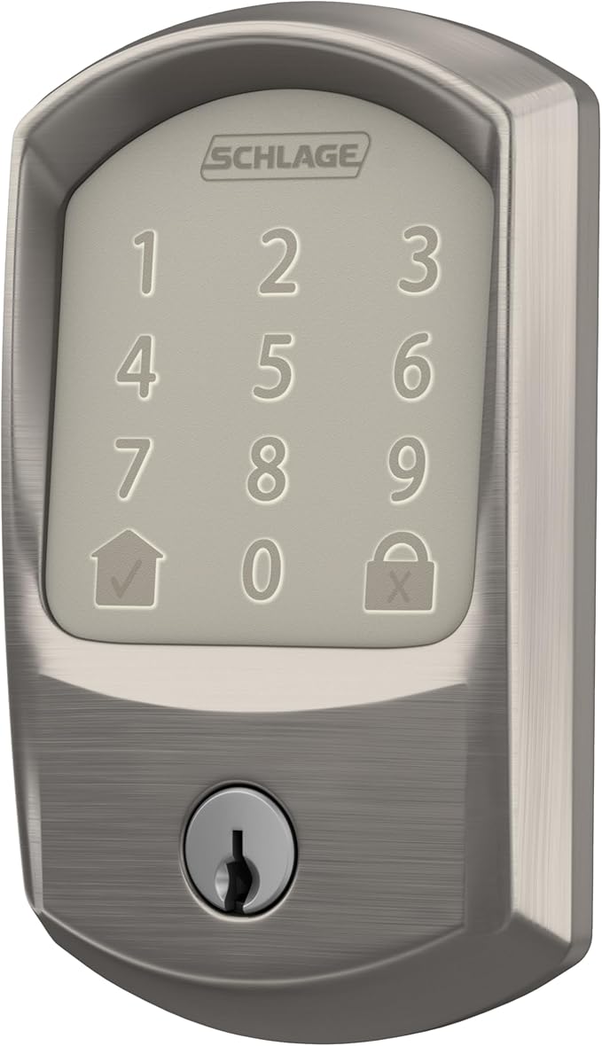 SCHLAGE BE489WB GRW 619 Encode WiFi Deadbolt Smart Lock, Keyless Entry