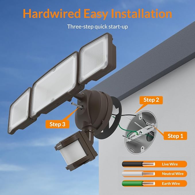 LEPOWER LED Security Light Motion Sensor Light Outdoor, 38W 4200LM Motion