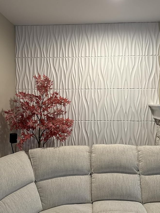 STICKGOO Wave Wall Panels for Interior Wall Decor, Paintable 3D Wall Decor (12 Pack)