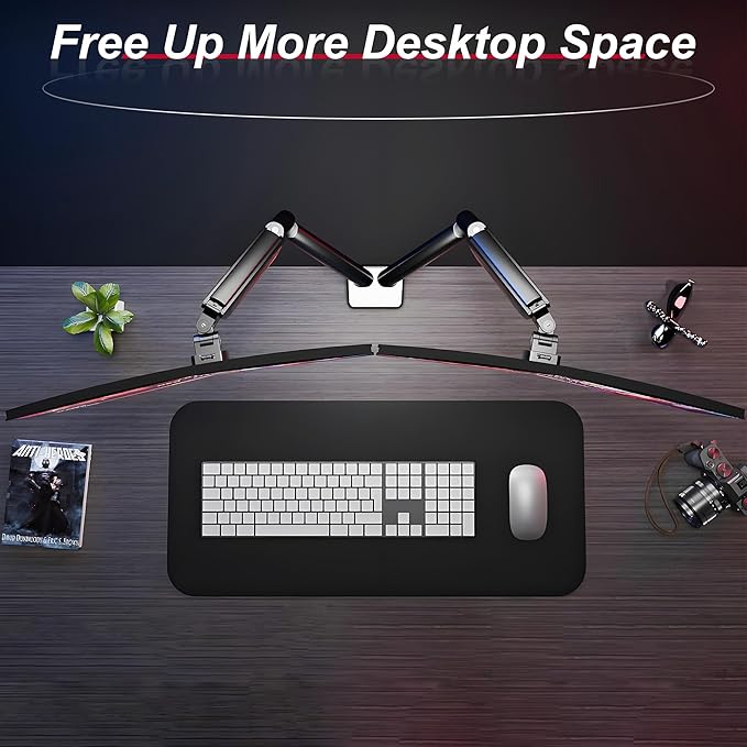 Fydeamer Dual Monitor Arm for 17-35" Screens up to 24.2 lbs, Ergonomic Gas