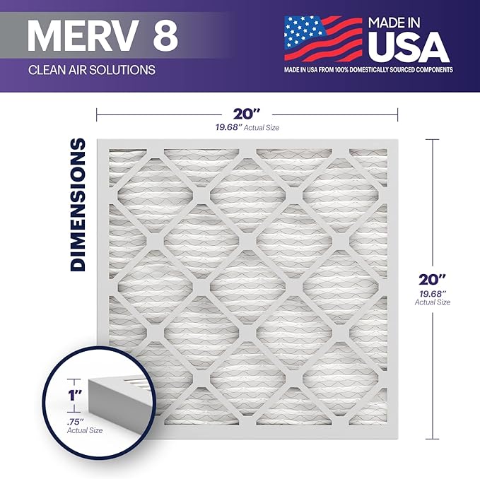 BNX TruFilter 20x20x1 Air Filter MERV 8 (6-Pack)