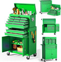 10-Drawer Rolling Tool Chest with wheels, Lockable 2-in-1 Tool Box
