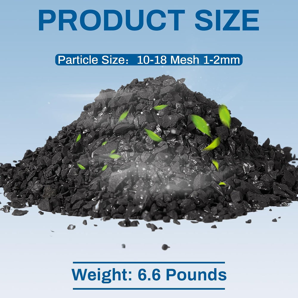 Timgle 6.6 Lbs Activated Charcoal Bulk Coconut Granular Carbon 10-18 Mesh