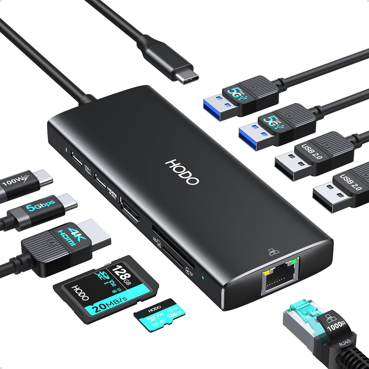 USB C Hub Multiport Adapter, 10-in-1 Laptop USB C Docking Station