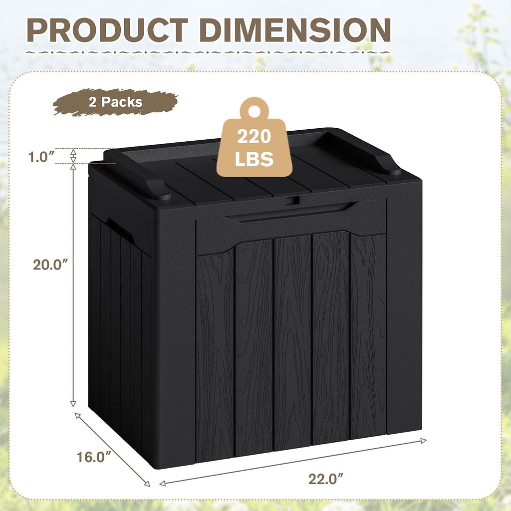 jummico 31 gallon resin deck box waterproof outdoor, package contents