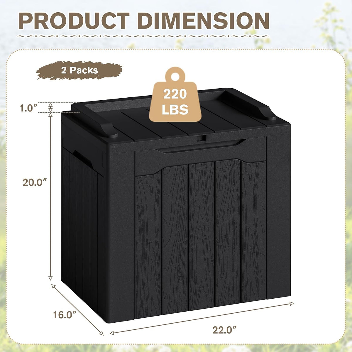 jummico 31 gallon resin deck box waterproof outdoor, package contents