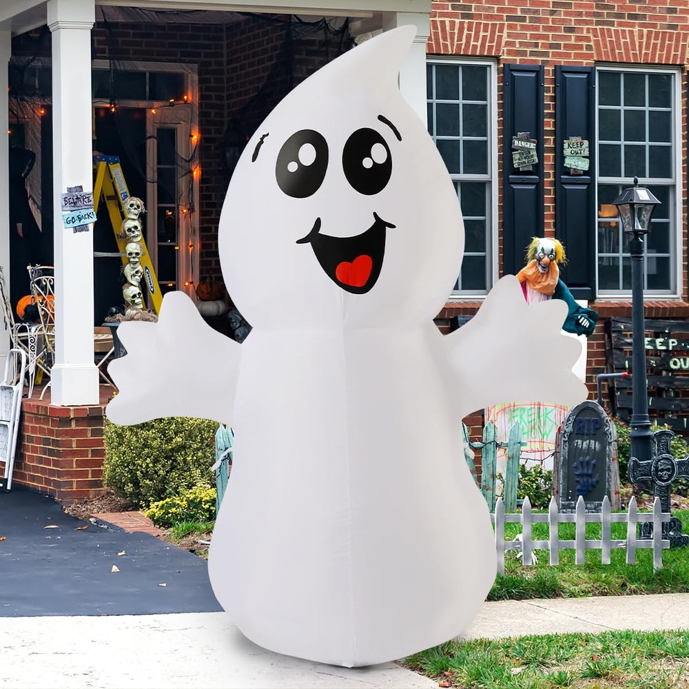 GOOSH 5 FT Halloween Inflatable Ghost Outdoor Decoration with Magic Light, Bl...