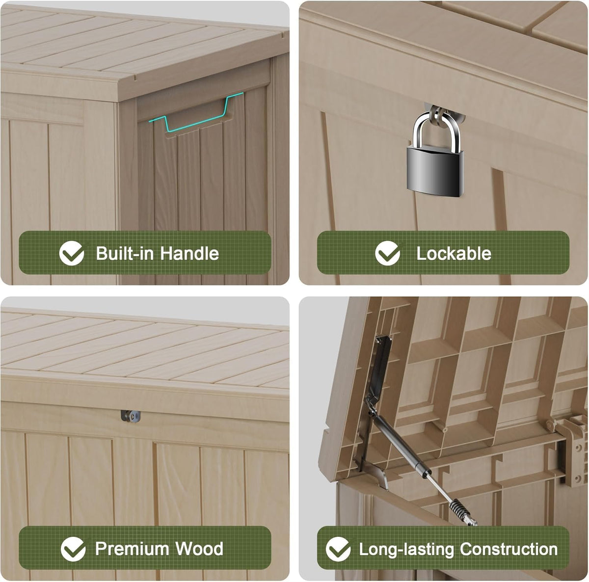 150 gallon outside storage box & bench,lockable&waterproof storage, package contents